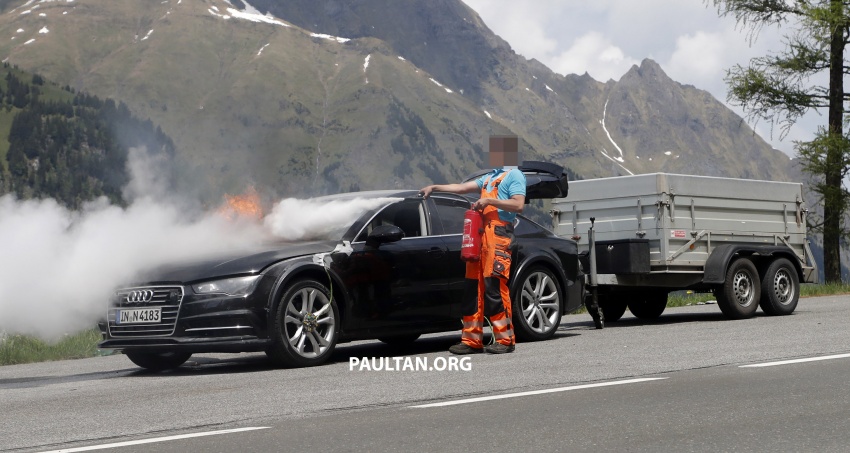 SPIED: 2019 Audi A7 test mule goes up in flames 668783