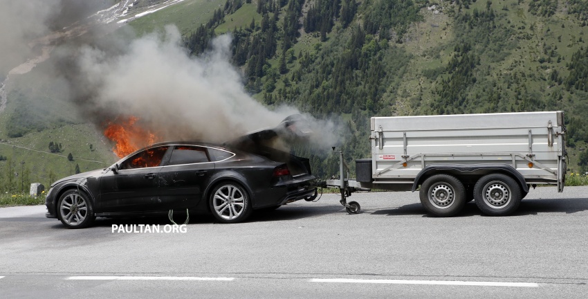 SPIED: 2019 Audi A7 test mule goes up in flames 668786