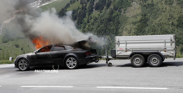 SPYSHOT: Prototaip Audi A7 2019 terbakar dalam ujian