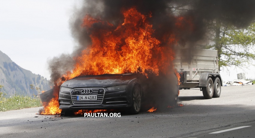 SPIED: 2019 Audi A7 test mule goes up in flames 668795