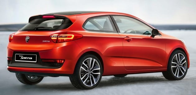 Proton Satria pula tampil dalam rekaan dan olahan digital – dibayangkan dari model asal Geely GS