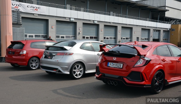 GALLERY: Honda Civic Type R – FWD King of the Ring meets past hatchback masters EP3, FN2 and FK2
