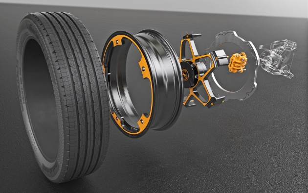 Continental unveils integrated wheel and brake for EVs