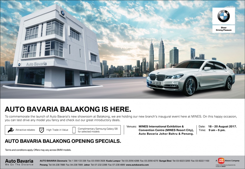 AD: Auto Bavaria Balakong Opening Specials – enjoy great savings and high trade-in values this weekend! 698202
