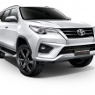 Toyota Fortuner updated in Thailand – new 2.4V 4WD model, powered passenger seat, rear disc brakes