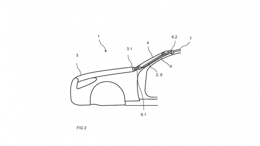 Mercedes-Benz patent for external A-pillar airbag filed 695134
