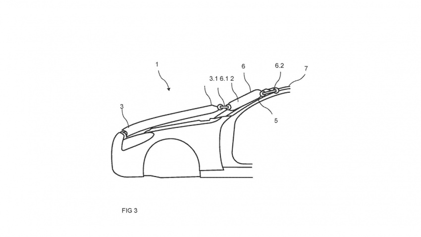 Mercedes-Benz patent for external A-pillar airbag filed 695135