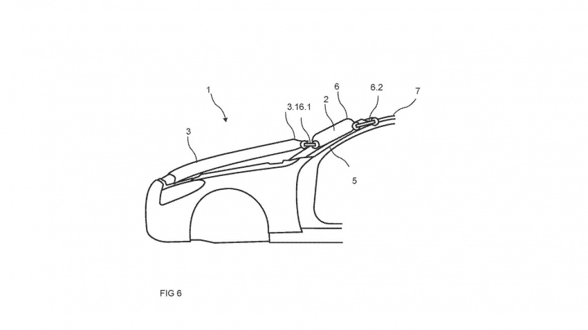 Mercedes-Benz patent for external A-pillar airbag filed 695138