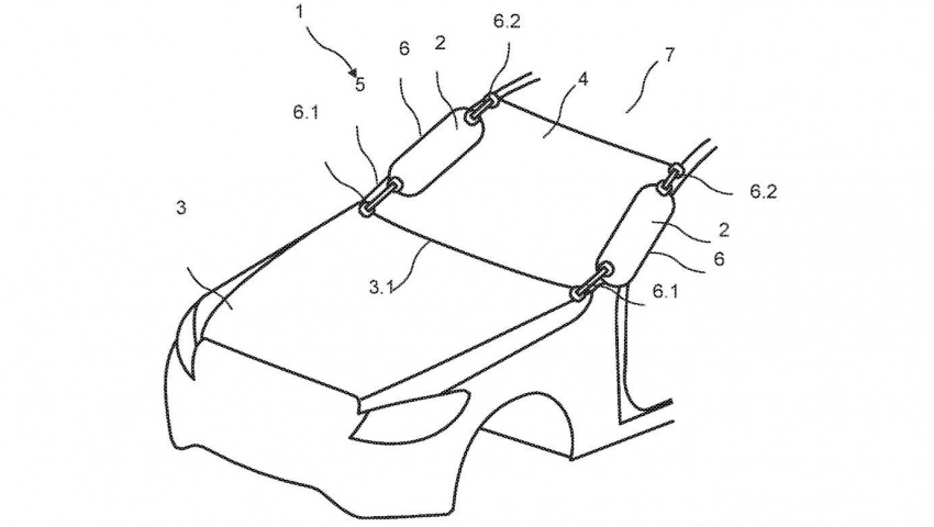 Mercedes-Benz patent for external A-pillar airbag filed 695142