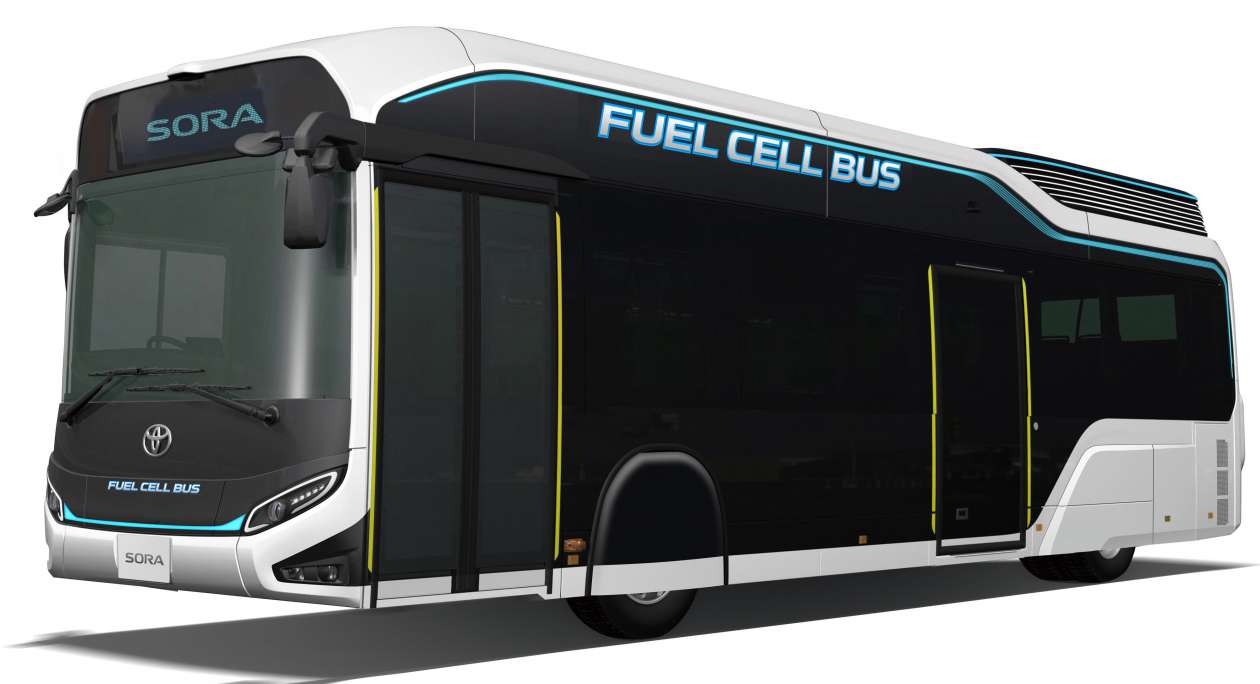 Toyota Sora fuel cell bus concept with 200 km range