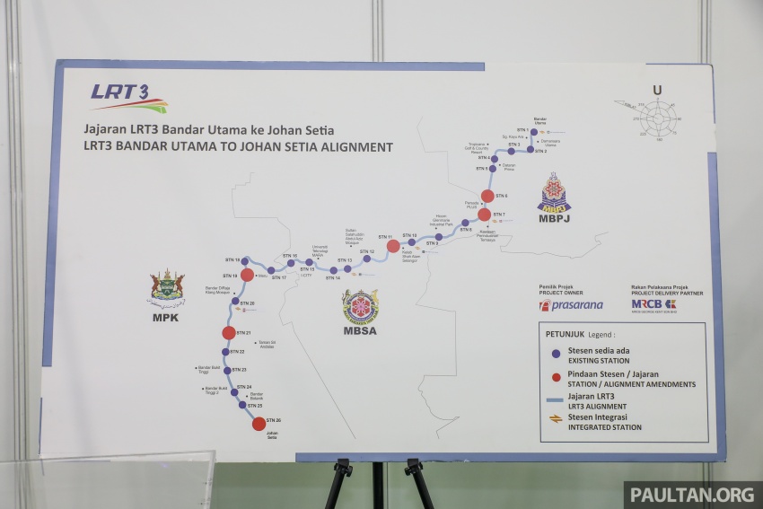LRT3: Peta bagi jajaran Bandar Utama-Klang dipamer 722718