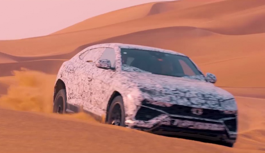 VIDEO: <em>Teaser</em> SUV berprestasi tinggi Lamborghini Urus redah padang pasir dengan mod Sabbia 736579