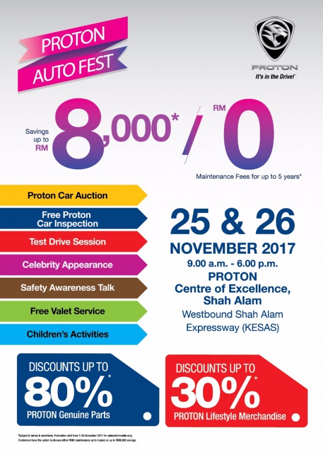 Proton Auto Fest this weekend – up to RM8k savings on new models, up to 80% discount on genuine parts