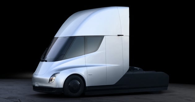 Tesla Semi – futuristic truck with Enhanced Autopilot; 0-97 km/h sprint in 20 seconds with 36-tonne load