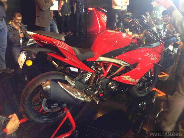 TVS Apache RR 310 2018 dilancarkan di India – asas dari BMW Motorrad G 310, 34 hp, harga RM12,939