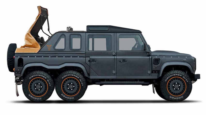 Kahn Automobiles perkenalkan Land Rover Defender enam tayar dengan bumbung kanvas boleh buka 749373