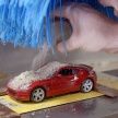 Nissan uji sampel cat dengan <em>car wash</em> bersaiz kecil