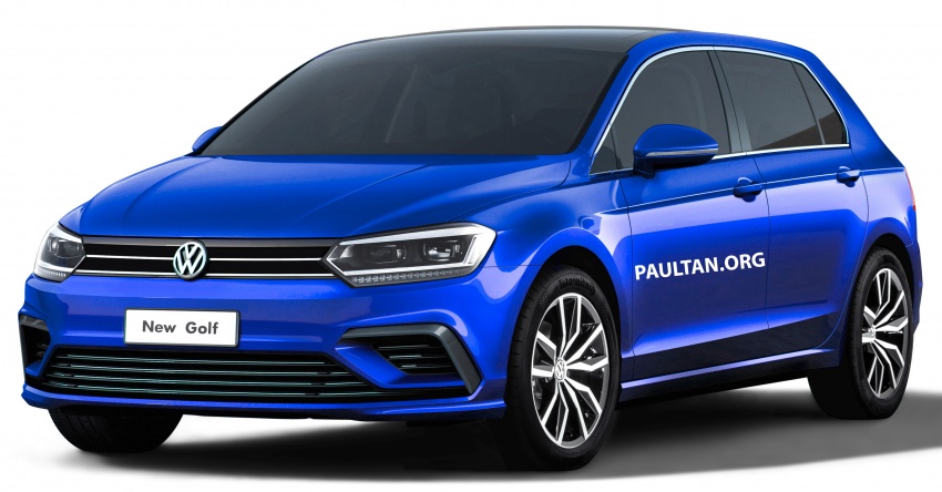 2019 Volkswagen Golf Mk8 rendered with new styling 773082