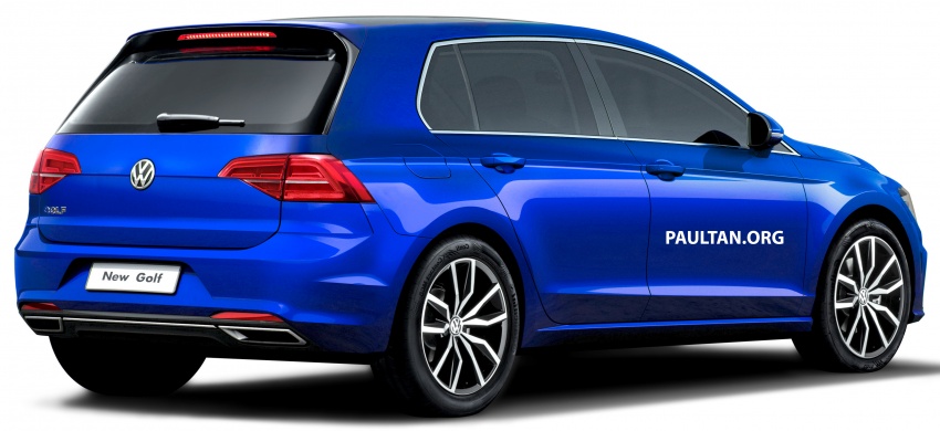 2019 Volkswagen Golf Mk8 rendered with new styling 773083