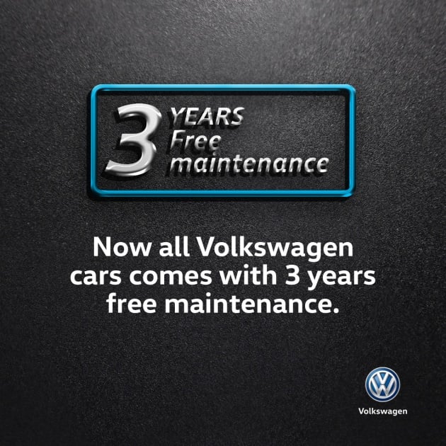 Volkswagen offers 3-year free maintenance from 2018