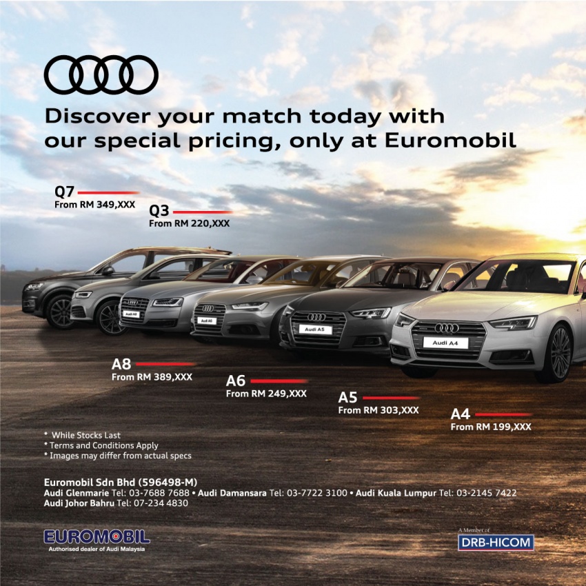 AD: Get an Audi from just RM199,xxx with Euromobil 789797