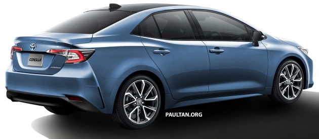 Imej bayangan Corolla sedan generasi ke-12 berdasarkan hatchback Auris generasi terkini