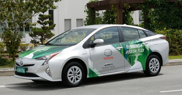 Toyota reveals world’s first flexible-fuel hybrid vehicle