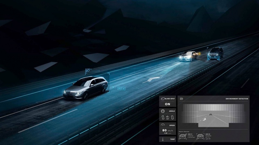 Mercedes-Maybach S-Class tampil lampu hadapan digital yang mampu memancarkan simbol pada jalan 786315