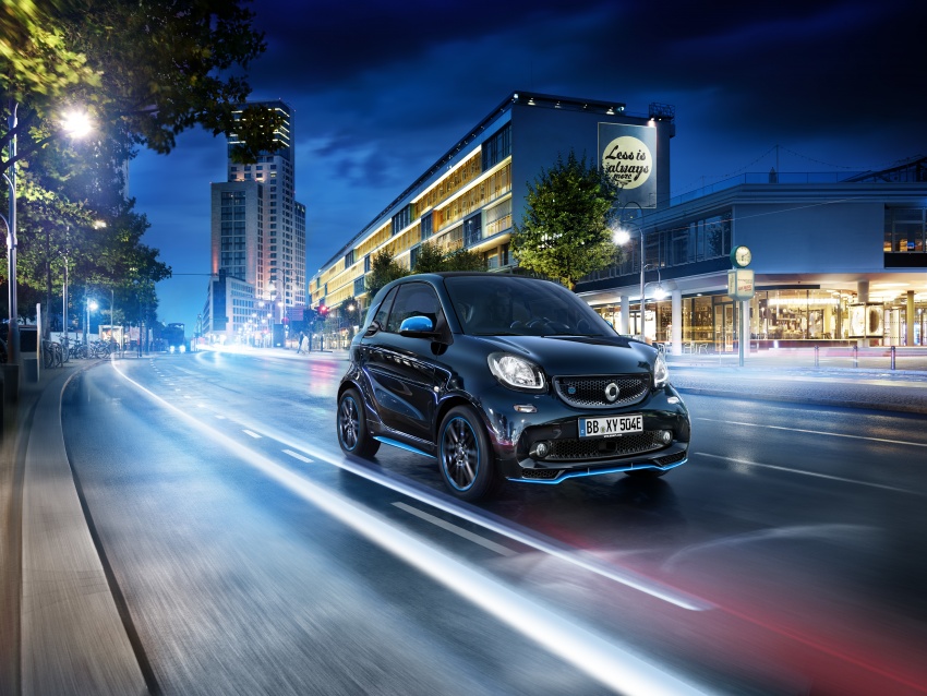 smart EQ fortwo, forfour nightsky edition EVs unveiled – new fast charger, car-sharing service also introduced 786743