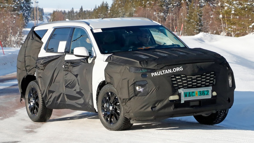 SPIED: Hyundai eight-seat SUV spotted winter testing 804729