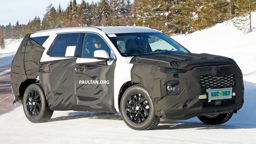 SPIED: Hyundai eight-seat SUV spotted winter testing 804730