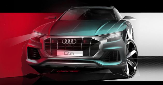 Audi Q8 front end previewed in new teaser sketch