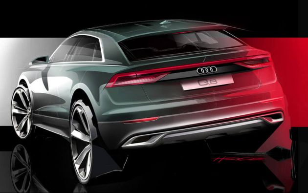 Audi Q8 front end previewed in new teaser sketch