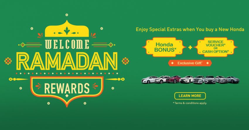 Honda Malaysia ‘Welcome Ramadan Rewards’ promo – up to RM3,000 cash bonus, choose from two rewards 815040