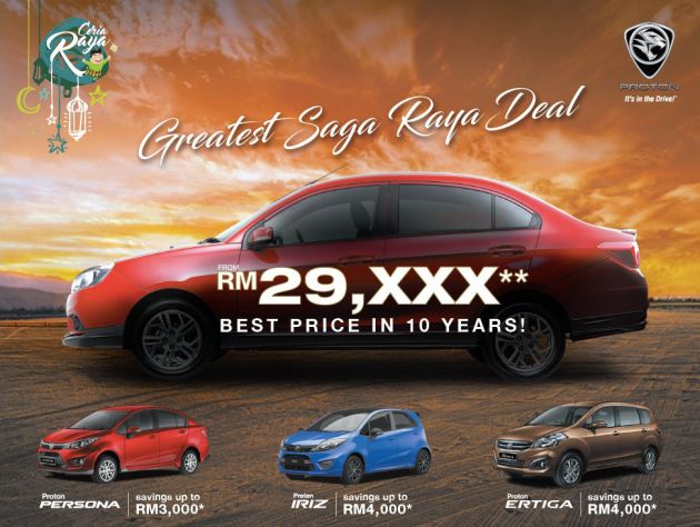 Proton Greatest Saga Raya Deal - own a Saga from RM29,xxx; up to RM4k  rebate; free 20-point inspection 