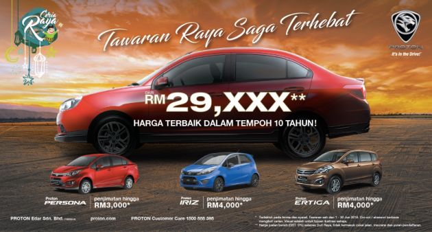 Promosi Hari Raya Proton – Saga kini di bawah RM30k, penjimatan tambahan, pemeriksaan 20-mata percuma