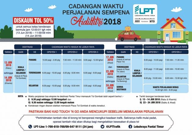 ANIH keluarkan cadangan jadual perjalanan untuk pengguna Lebuhraya Pantai Timur sempena Aidilfitri
