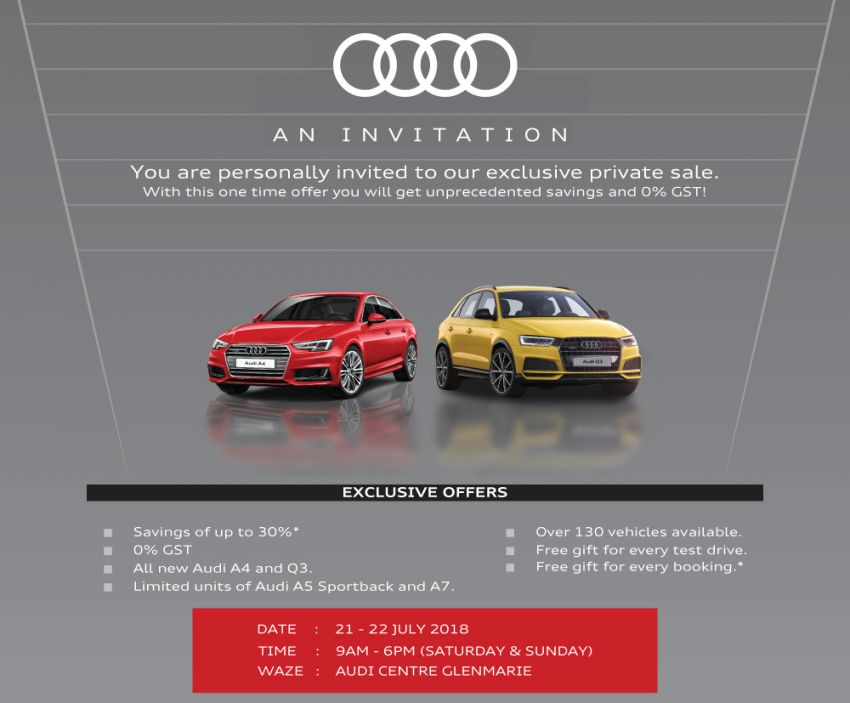 AD: Euromobil Private Sale from July 21-22 – up to 30% off on Audi cars, register your interest by July 16 836521