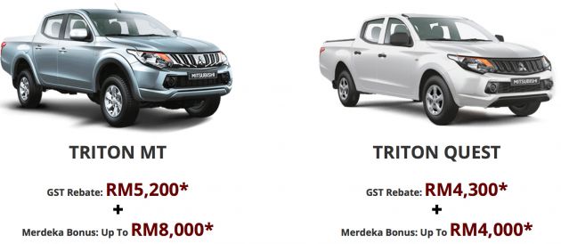 Mitsubishi Triton, ASX, Outlander – up to RM15k off!