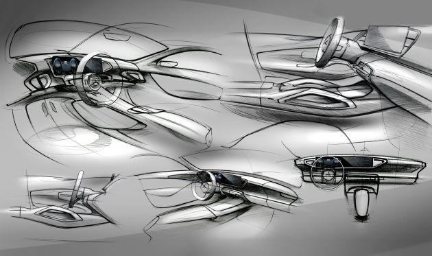 V167 Mercedes-Benz GLE interior sketches revealed