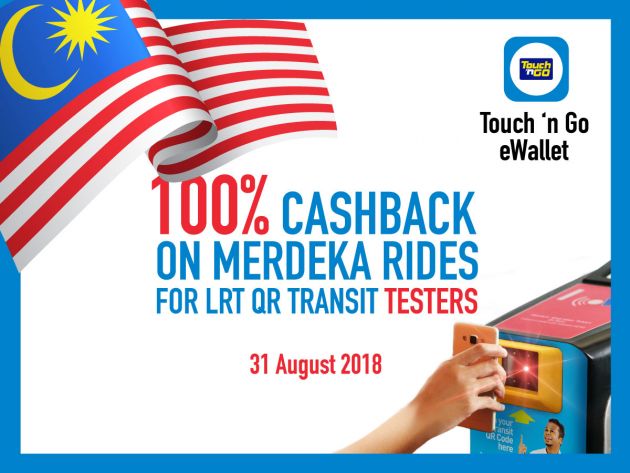 Touch ‘n Go eWallet users to be offered 100% cashback for selected LRT rides on National Day