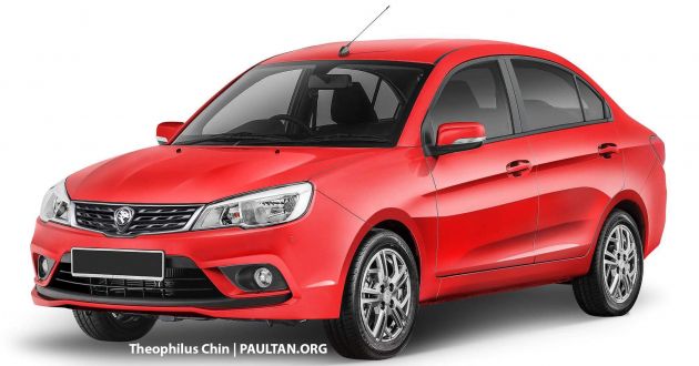 Proton Saga rendered with styling cues from the X70