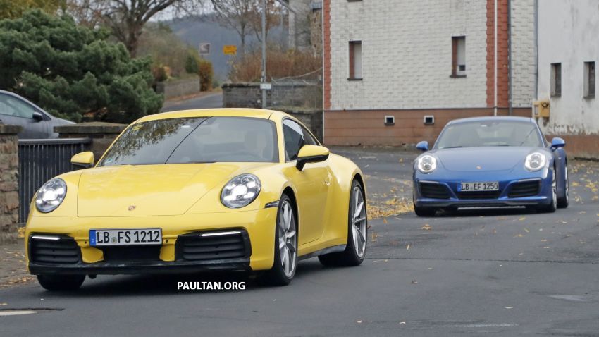 SPYSHOTS: 992 Porsche 911 right next to current 991 877954