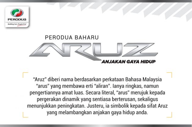 Perodua Aruz – penjelasan di sebalik namanya