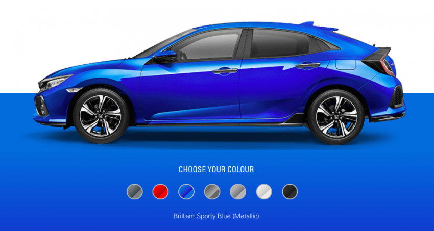 Honda Civic Hatchback 2019 terima Brilliant Sporty Blue Metallic, pek keselamatan Sensing di Thailand 907260
