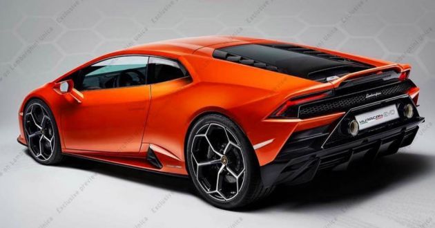 Lamborghini Huracan Evo tunjuk bahagian belakang