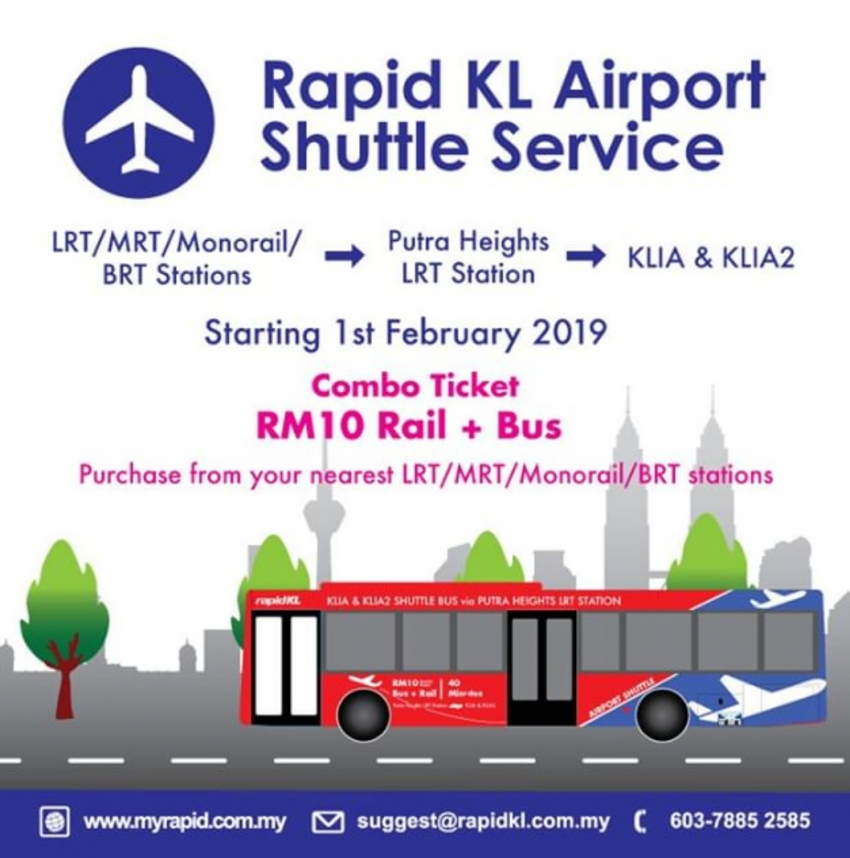 Prasarana dan Jetbus sediakan bas perantara Stesen LRT Putra Height-KLIA/KLIA2 – tiket RM4/RM10 sehala 931131