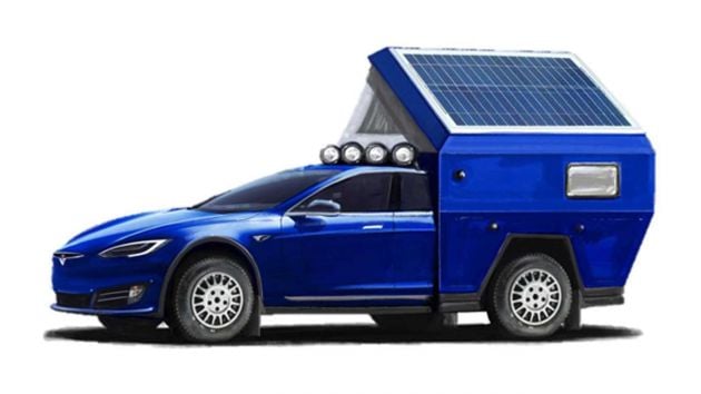 One-off Tesla Roamer motorhome to debut on April 17 – features pop-up roof, solar panel, bed and toilet!