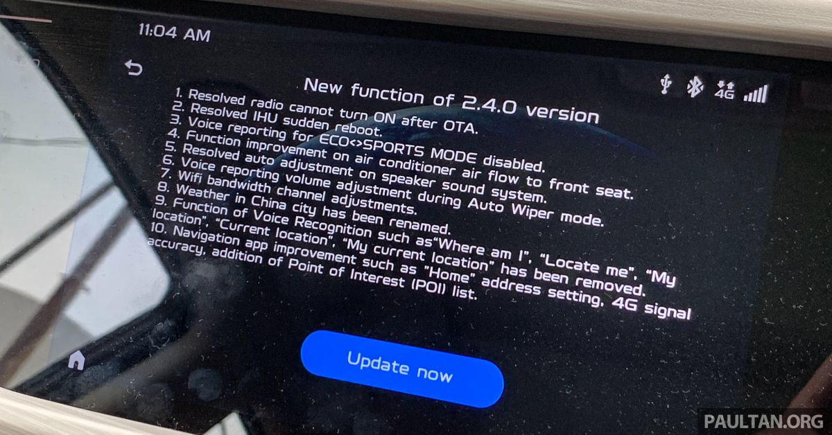 Proton X70: New OTA update for head unit detailed
