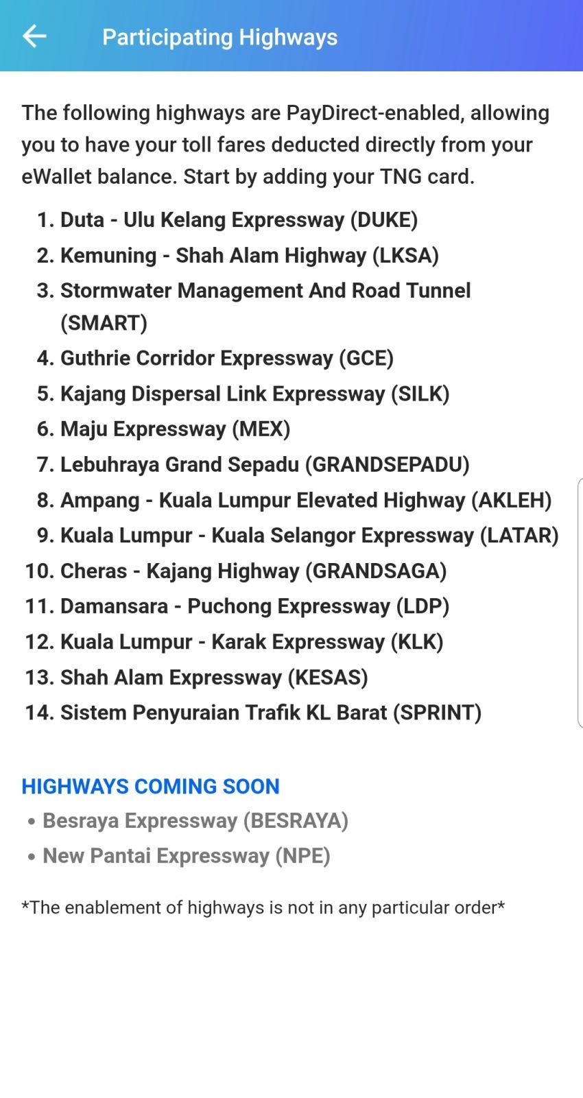 Touch ‘n Go PayDirect now available on four more highways in Malaysia – LDP, KLK, KESAS, SPRINT 957113